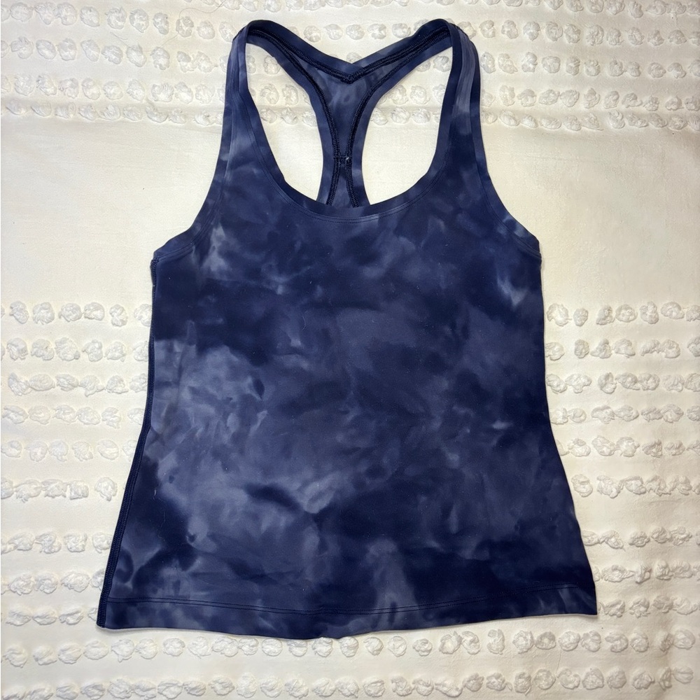 Lululemon Women's Navy Tie-Dye Tank Top